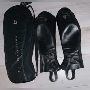 Franco Tucci Mini Half Chaps – Classic Black, Size Medium Retail $295 — Italian